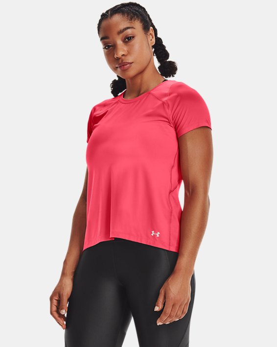 Women's UA Iso-Chill Run Short Sleeve, Pink, pdpMainDesktop image number 1